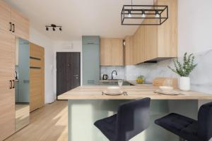 Η κουζίνα ή μικρή κουζίνα στο Stylish Apartment Habicha with Air Conditioning and Underground Parking by Noclegi Renters