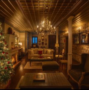 Χώρος καθιστικού στο Αρχοντικό Ελληνοπύργου