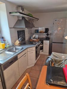 Kuchyň nebo kuchyňský kout v ubytování Rebenhaus St Martin