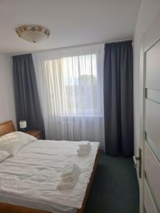 Una cama o camas en una habitación de Dwupokojowy Apartament przy Piotrkowskiej