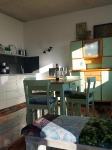 Kuchyň nebo kuchyňský kout v ubytování Ferienwohnung zwischen Wald und See