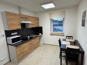 Η κουζίνα ή μικρή κουζίνα στο Apartmány Papírna