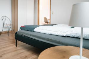 Una cama o camas en una habitación de Anger17, Zentrales 2-Zimmer-Apartment in Dessau