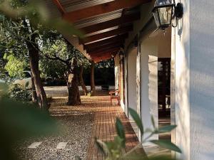 布隆方丹Olyf guestcottage的砖砌走道的房屋门廊