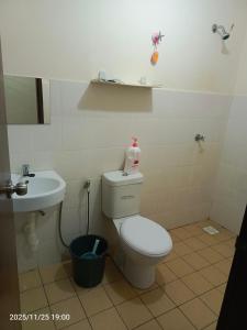 a bathroom with a toilet and a sink at Homestay No 68 Raub in Raub