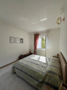 a bedroom with a bed and a window at Al Capitel in Grosotto
