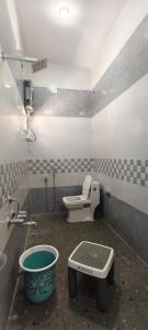 a bathroom with a toilet and a sink and a tub at Hampi Icon Palace in New Hampi
