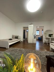 Et opholdsområde på Komfortables Einraum-Apartment in Weißenthurm