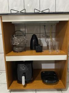 Η κουζίνα ή μικρή κουζίνα στο Apê moderno e aconchegante!