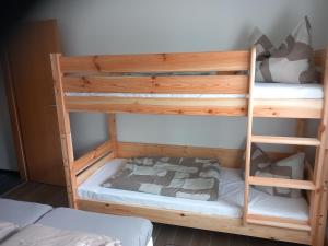 een paar stapelbedden in een kamer bij Ferienwohnungen Albinshof in Krien