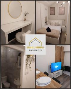 The City Nook في مانشستر: مجموعة من أربع صور لغرفة فندق