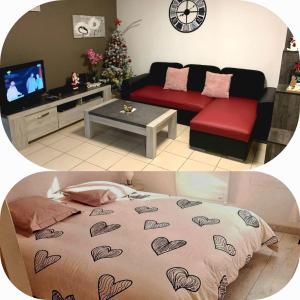 Posezení v ubytování L Édelweiss et sa piscine