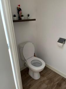 BlanzyAppartement F2 de 55 m2的房间里有白色马桶的浴室