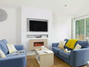 Un televizor și/sau centru de divertisment la Merley Woodland Signature 3 Lodge with Hot Tub