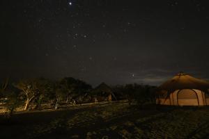 una tienda bajo un cielo estrellado por la noche en Eco Glamping Biosfera - Bahia Turquesa, en La Ventana