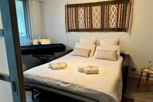 Postel nebo postele na pokoji v ubytování Mes Oasis Nancy