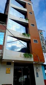 Byggingin sem hótelið er í