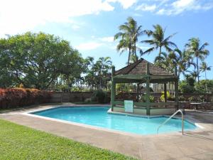 a gazebo in the middle of a swimming pool at The Beach Nook at Turtle Bay in Kahuku