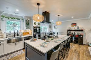a kitchen with a large island with a counter top at 2 Mi to Beach Holiday Home in North Cape May in North Cape May