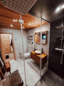 Ένα μπάνιο στο Black Cabin Pohorje - Luxury Retreat