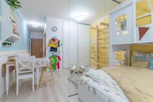 Ένα ή περισσότερα κρεβάτια σε δωμάτιο στο Benjamínek rodinný apartmán