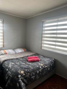 Giường trong phòng chung tại Hostal Verde Bendito Apartmento 1 Temuco