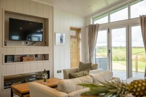 Et tv og/eller underholdning på Modern lodge on golf course with spa facilities