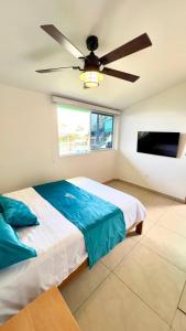 Ένα ή περισσότερα κρεβάτια σε δωμάτιο στο Cristo rey hostal campestre