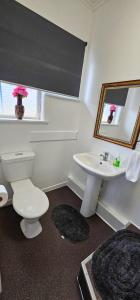 a bathroom with a white toilet and a sink at Kiwi As Guest House in Rotorua +31 photos