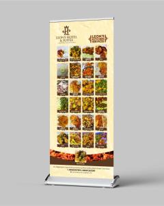 a banner for a restaurant with a variety of food at LEON'S HOTELS and SUITES OWERRI in Owerri