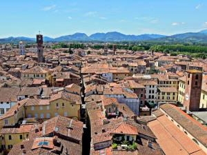 an aerial view of a city with roofs at Apartment in Lucca near Piazza Napoleone in Lucca