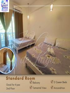 Giường trong phòng chung tại Palazio De Laiya Resort Hotel