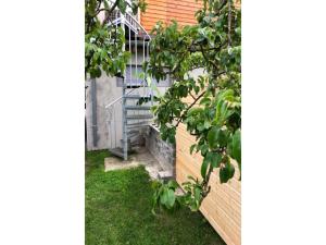 MönkebudeAppartement mit Dachterrasse, Mönkebude的建筑物旁边有楼梯的花园 更多5张照片