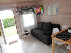 科乌切沃Holiday Home in Kolczewo near Baltic Sea的客厅里有一张沙发和一张桌子。