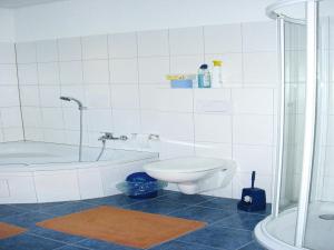 a bathroom with a toilet and a bath tub at Holiday Home in Radstadt with Sauna & Whirlpool in Löbenau +22 photos