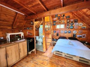 Η κουζίνα ή μικρή κουζίνα στο Cabaña en la Naturaleza con Jacuzzi - Santa Elena