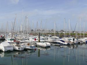 a bunch of boats docked in a harbor at Appartement rez-de-jardin proche Port Crouesty, 4 pers, tennis, piscine, wifi - FR-1-775-50 in Arzon