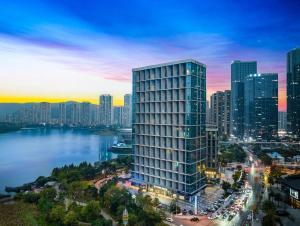 Общий вид на город Чанша или вид на город из отеля