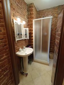 Cuccaro MonferratoB&B da Stefy的带水槽和淋浴的浴室