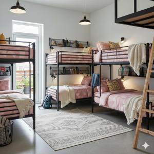 Ένα ή περισσότερα κρεβάτια σε δωμάτιο στο Hostel-Élisée-Perpignan