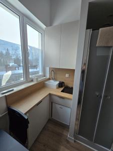 Una cocina o cocineta en Mini nocleg przy dworcu