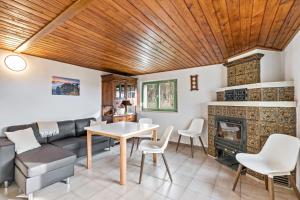 Χώρος καθιστικού στο Kleines Ferienhaus Kirschallee