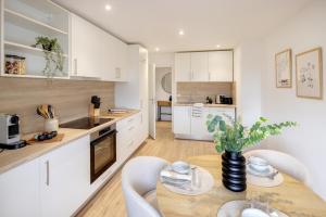 Kuchyň nebo kuchyňský kout v ubytování Business Apartment nähe Hauptbahnhof