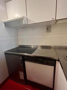 a kitchen with a sink and a stove at Condominio La Grand'Ourse - Cervinia in Breuil-Cervinia