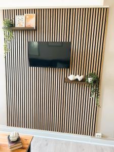 Μια τηλεόραση ή/και κέντρο ψυχαγωγίας στο Lillehammer Camping - Sentrums leilighet