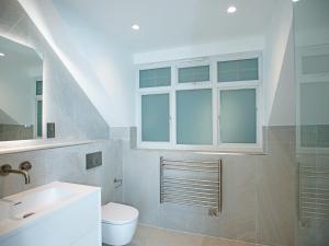 CholesburyWoodland View的带马桶、水槽和窗户的浴室