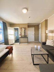 Η κουζίνα ή μικρή κουζίνα στο Lillehammer Camping - Sentrums leilighet