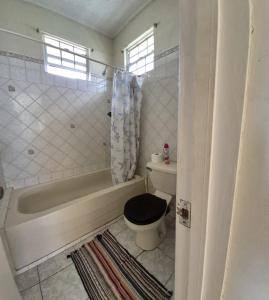 a bathroom with a tub and a toilet and a sink at Ocean Sea view in Galion +17 photos