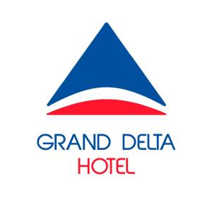 a red white and blue logo for grand delta hotel at Grand Delta Hotel in Cairo