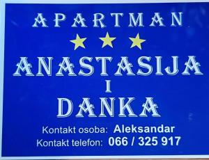 Certifikát, hodnocení, plakát nebo jiný dokument vystavený v ubytování APARTMAN ANASTASIJA i DANKA + 2 fotografie